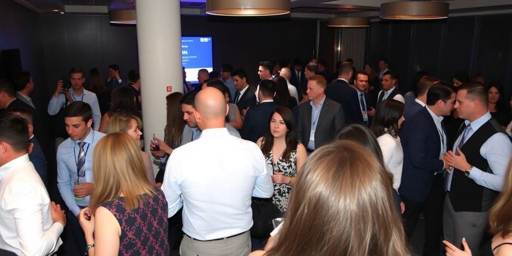 Networking-Event mit Fachleuten im Austausch