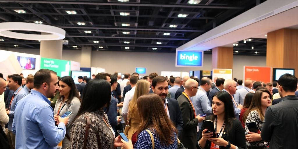 Networking mit Fachleuten auf einer Konferenz
